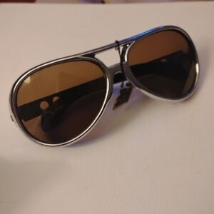 New Vintage Silver Aviator Shaped  Sunglasses JAPAN NOS